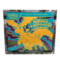 718TCG acrylic display case with a sealed Pokémon TCG Elite Trainer Box (Mega Evolution: Ascended Heroes) inside